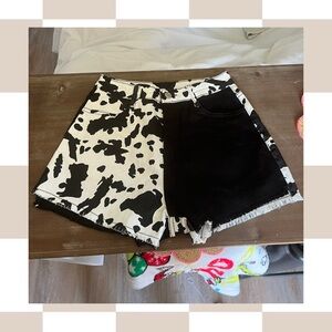 Chic Black and White Women's Jean Shorts